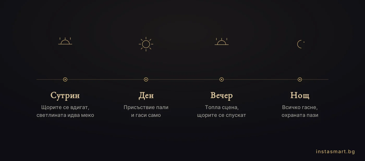 Денят в автоматизиран дом: сутрин, ден, вечер и нощ